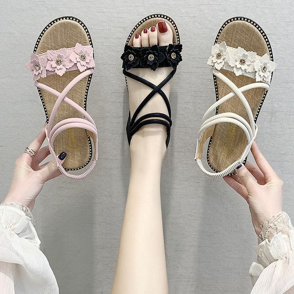 

sandals female fairy wind 2020 sandals female ins tide summer beach shoes fashion wild thick bottom net red slippers, Black