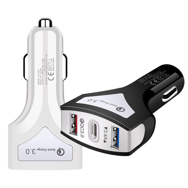 QC 3.0 Rápido carregamento duplo Tipo de porta USB c Porto Car Charger Auto Power Adapter para iphone 11 samsung