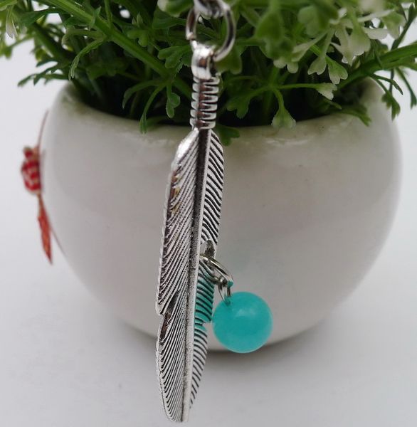 

alloy tuba feather crystal key pendant buckle ancient silver ornaments parts, Slivery;golden