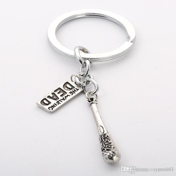 

the walking dead movie negan's lucille baseball bonzi key chains fashion accessory key holder rings lucille metal keychains, Silver