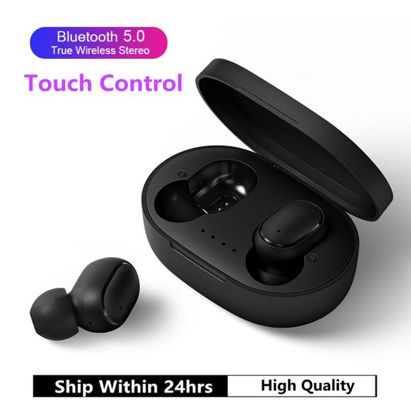 

a6s tws bluetooth 5.0 earphones for xiaomi redmi airdots wireless earbuds stereo headsets noise cancelling mic for iphone huawei