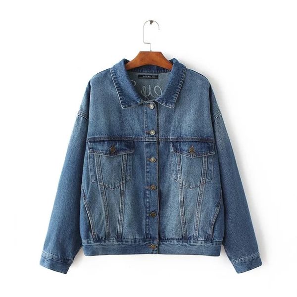 

fashion-spring cowboy fashion personalized embroidery wash to do the old cowboy loose coat cowgirl, Black;brown