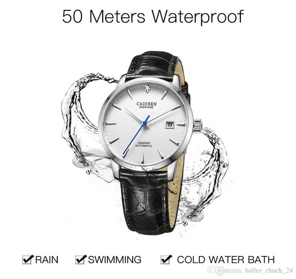

cadisen watch men nh36a mechanical movement set automatic self-wind stainless steel sapphire 5atm waterproof business men wristcadisen men w