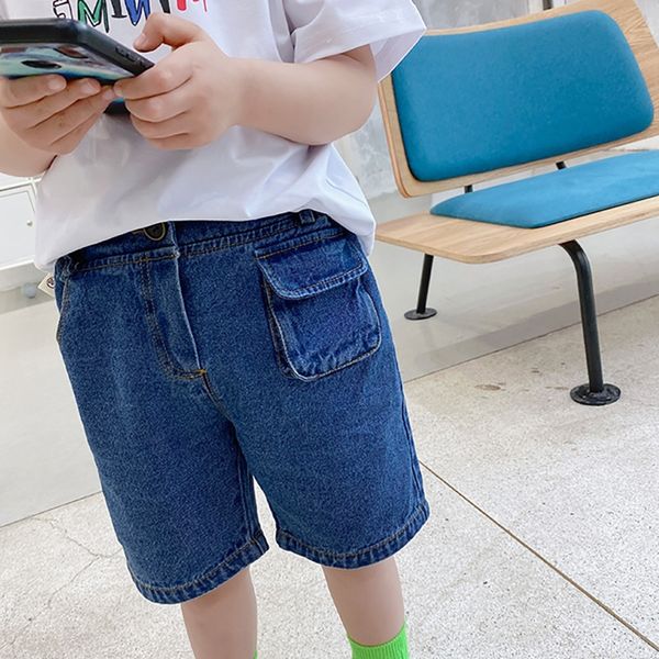 

children's baby boys' denim shorts boys' cropped zhong xiao tong light loose nine nine shorts ankle-length pants pants 2020, Blue