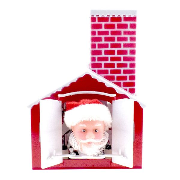 

electric climbing chimney santa claus doll toy figurine ornament christmas pendant with music christmas gift home party decor
