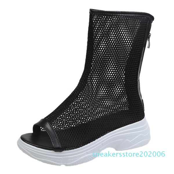 

2020 summer shoes sandal woman boot clear heels wedge med sale of women shoes luxury sandals suit female beige med s06, Black