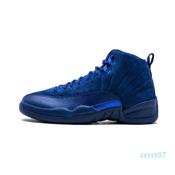 

new basketball shoes 12 premium deep royal blue suede 12s wool black nylon men sneakers for gs barons sale ct07