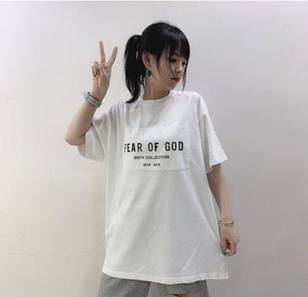

6th spring tshirt men god of fear sixth collection shirt sticker sleeve skateboard stylish 2020 fog short women summer tee casual t pat lrjb, Black