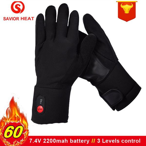 

savior 7.4v winter warm electric battery heated gloves rechargeable for skiing fishing riding hunting keep hands warm men women