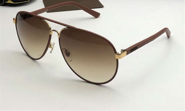 

men pilot sunglasses 2887 brown leather gold frames brown shaded driving glasses eyewear new with box, White;black