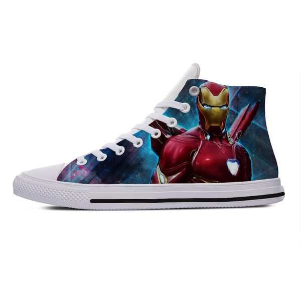 

iron man shoes comics the heros 3d superhero iron man lightweight plimsolls breathable comfortable canvas shoes, Black