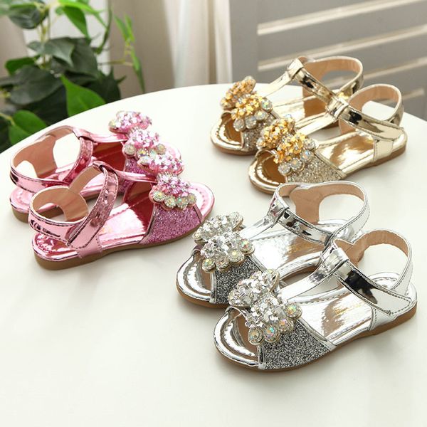 

new girl baby sandals sequin rhinestone pearl little girl princess sandals 0-7 year summer toddlers shoes flat soft, Black;red