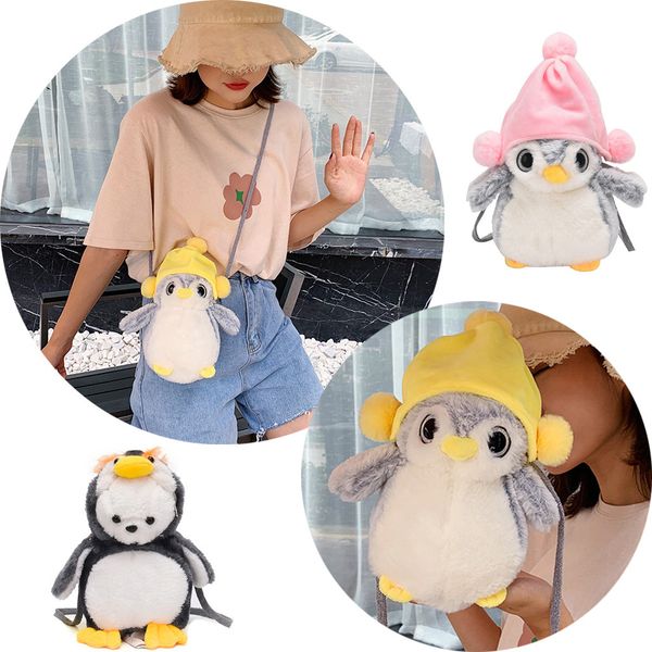 

cute fat penguin-like bags for women fashion girl plush penguin crossbody bags for women ladies small chain weird chest bag