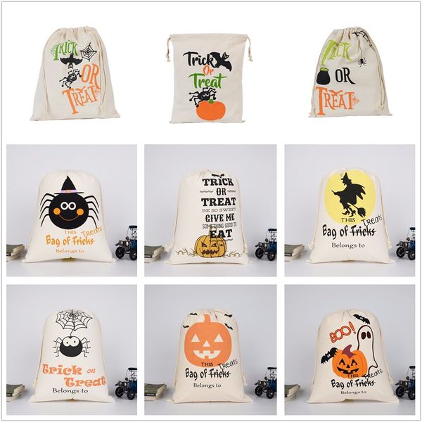 

36*44cm canvas bag halloween day gift candy draw sack festival pumpkin head pouch