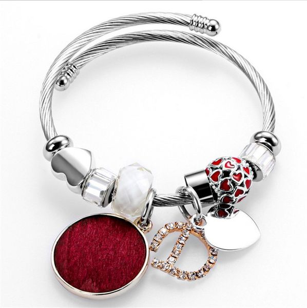 

european silver owl pendant beads adjustable bracelets&bangles with crystal glaze charm beads for women diy jewelry with safe 12, Black