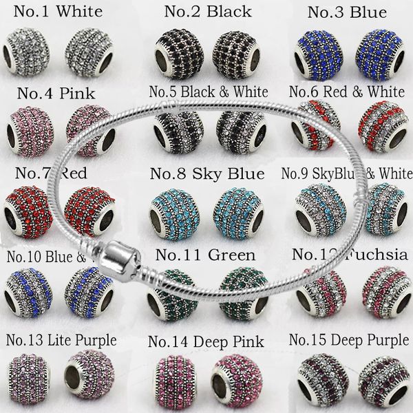 

diy designer bracelet beads silver gold crystal field of murano glass european charm beads strands snake bangles jewelry, Black