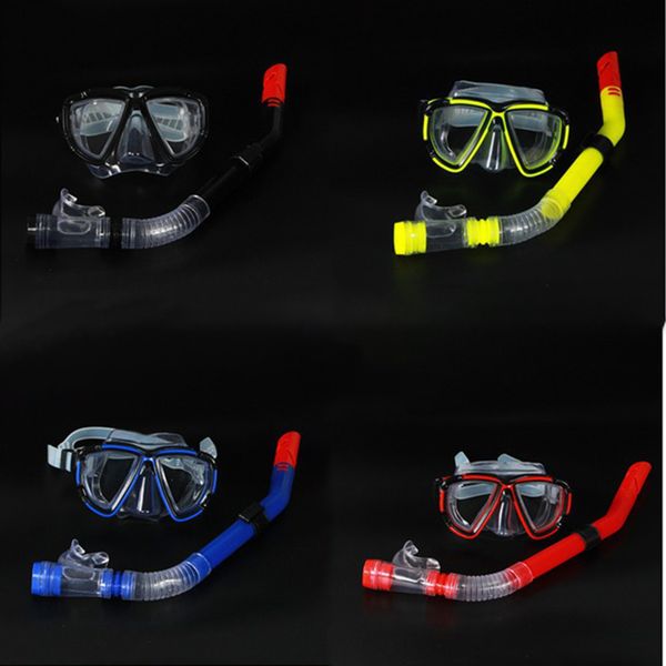 

new professional scuba diving mask snorkel anti-fog goggles glasses set silicone swimming fishing swim equipment 4 color adult