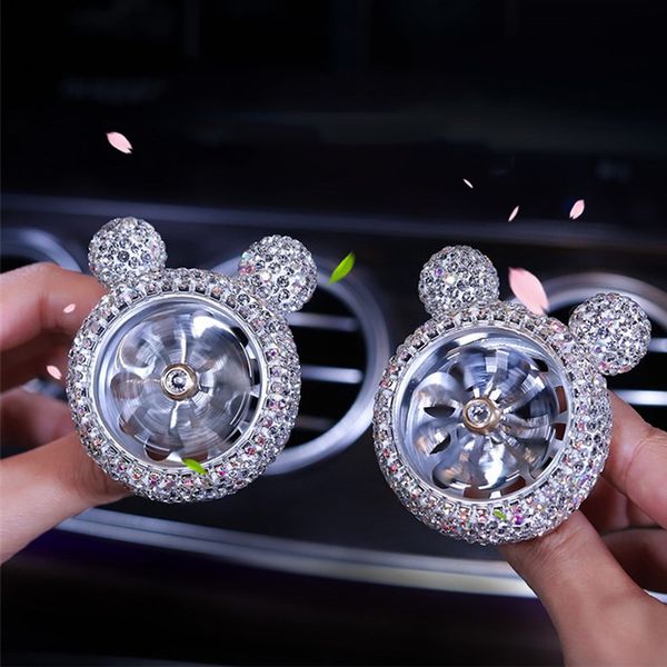 

air freshener cute cartoon crystal diamond car outlet vent clip perfume solid car ornaments for girls auto accessories