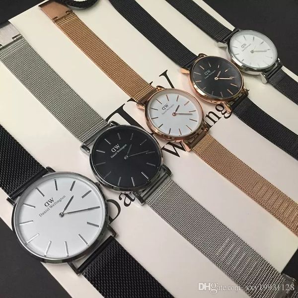 

2019 top new rose gold watch men 40 mm ladies 36 32 mm stainless steel mesh belt quartz waterproof fashion business watch gift clock Montre