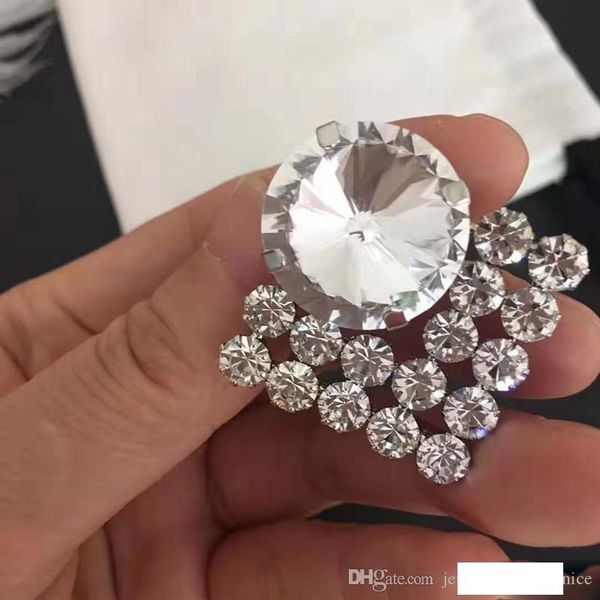 

men women brooch white gold plated high end crystal brooches pins for men women for party wedding nice gift, Gray