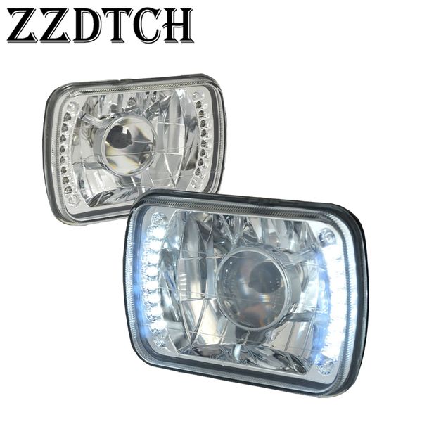 

zzdtch 2pcs 12v 7inch square universal led head lamp with lens used for car head lamp