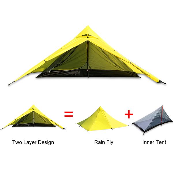 

double layer water resistant backpacking tent outdoor camping tent for 1-2 people for fishing hunting beach travel