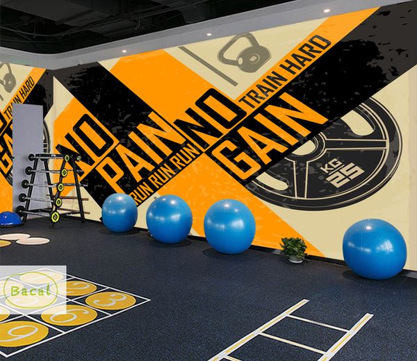 

bacal custom any size mural wallpaper 3d abstract gym geometry wallpaper living room sofa tv home furnishing 5d yellow mural