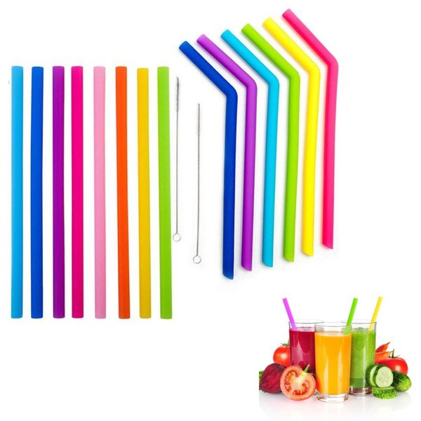 

силиконовые питьевой соломинки пищевой сорт 25см силиконовые прямые изогнутые соломки многоразовые силиконовые соки пузырьковые соломинки
