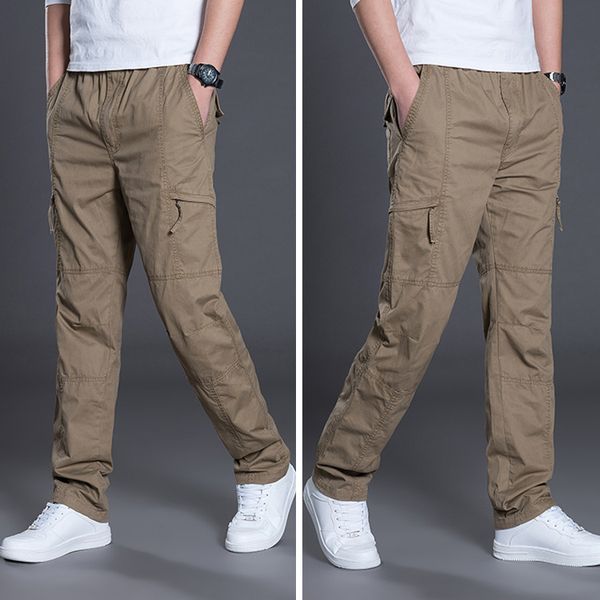 

2019 summer fashion men pants casual cotton long pants straight joggers homme plus size 5xl 6xl business work trousers for men, Black