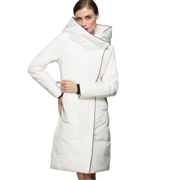 

wholesale same style with famous star 90 white duck down jacket female long plus yards thick winter down coats w840, Black
