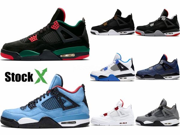 

better quality 4 4s denim travis blue basketball shoes men blue black white denim jeans sports sneakers new #427