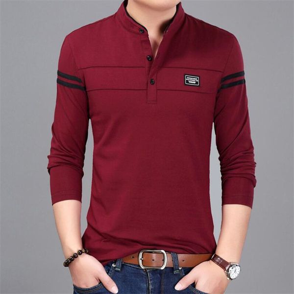 

2019 new men t shirt man long sleeve t-shirt men's clothing tangerine neck t shirts and men's t-shirts, White;black