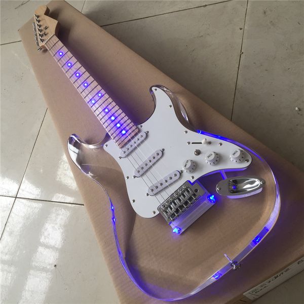 

st type transparent colorless organic glass acrylic electric guitar maple neck