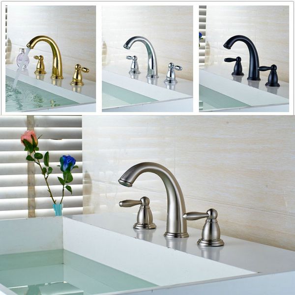 

4 colors nordic style basin faucet 3 hole bathroom sink faucet deck mounted cold vintage sink mixer taps