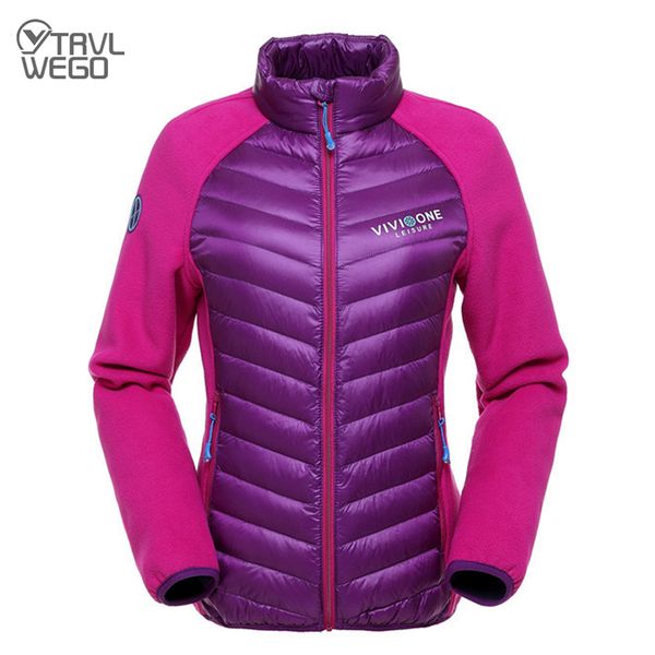 

trvlwego sportswear hiking 87% white duck down jacket female windbreaker warm sports coat camping hiking outing jackets women, Blue;black
