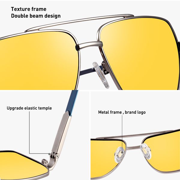 

wholesale-caponi vintage sunglasses pchromic polarized fashion eyew square night vision driving sun glasses uv400 bsys8002, White;black