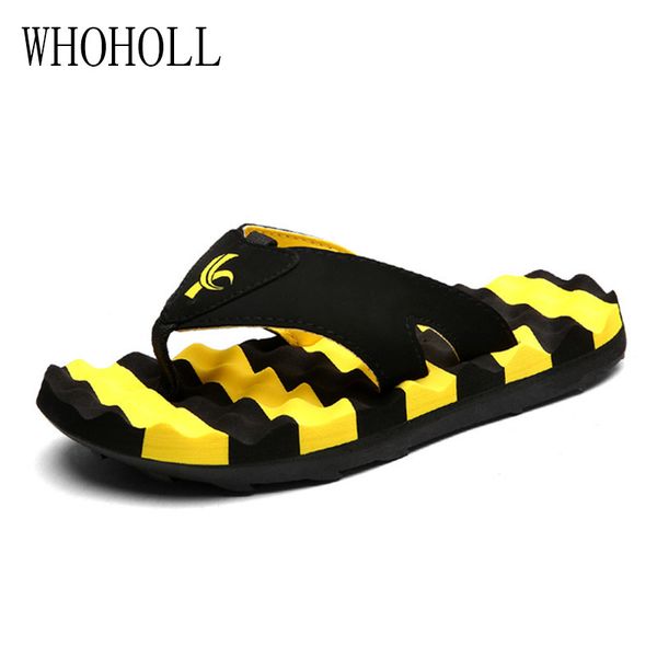 

summer fashion men massage slippers big size non-slip flip flops for male 2020 beach shoes sandals dropshipping, Black