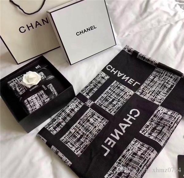 

2019 winter luxury 100% cashmere scarf, classic big-letter scarves for both male and female designers, as a gift, Blue;gray