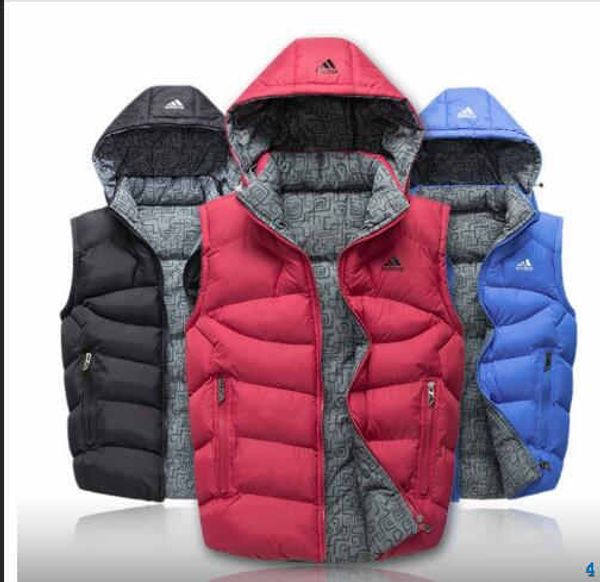 

winter mens designer jacket mens fashion down coat jackets with white duck down vest collar men's jacket coat down sleeveless4, Black