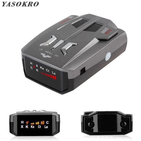 

auto car signal detector (english/russian )for vehicle v9 speed voice alert warning 16 band led display detector