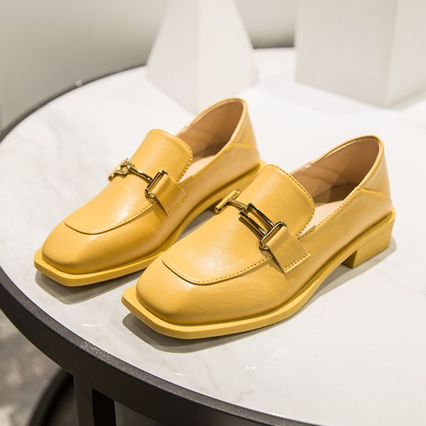 

shoes woman 2020 all-match female footwear designer women square toe oxfords women's autumn low heels casual, Black