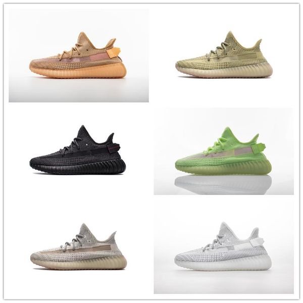 

yeezy boost 350 v2 yeezys gid glow 3m black static reflective hyperspace true form clay v2 men women kanye west running, Blue;gray