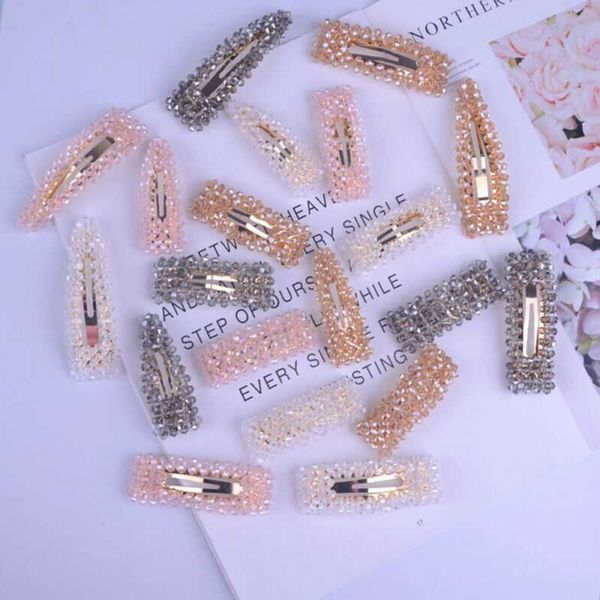 

accessories hairpin slide women clip barrette crystal new fashion snap hair, Golden;white