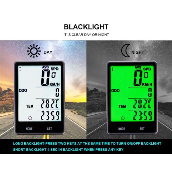 

bicycle computer screen wireless / wired ip6x waterproof night luminous mountain road bike speedometer satch with backlight
