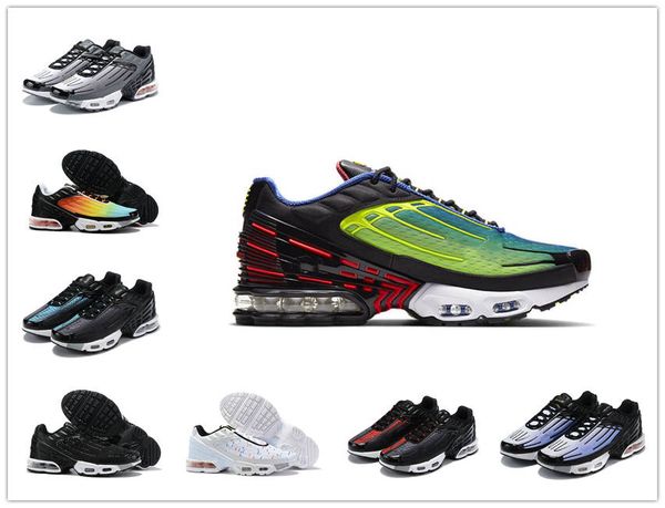 

2020 new plus iii 3 tn mens tuned running shoes classic outdoor tn black white sport shock sneakers requin blue spider eur36-45