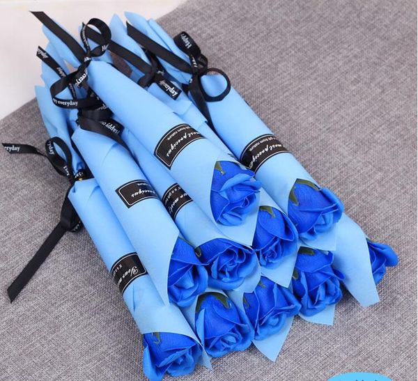 

10pcs / lot new bright delicate artificial flower rose artificial rose soap soap flower valentine's day christmas wedding gift #55