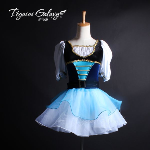 

blue giselle ballet tutu dress peasant ballet dancing dress girls dancing costumes romantic tutu costumes children b-6309, Black;red
