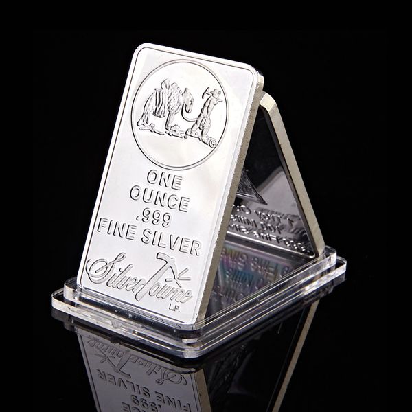 

usa towne prospector 1oz bar ounce troy silver plated bullion silver plated commemorative bar