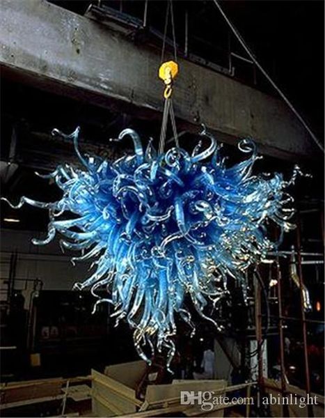 

wholesale energy saving blue colored glass lighting fixture bedroom decoration modern murano glass chandelier with high quality