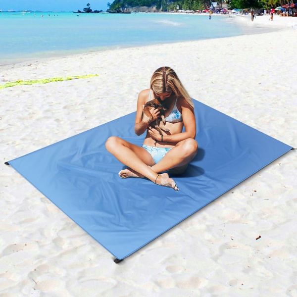 

m-3xl outdoor camping waterproof pocket beach blanket lightweight compact outdoor picnic mat ground sheet tarp